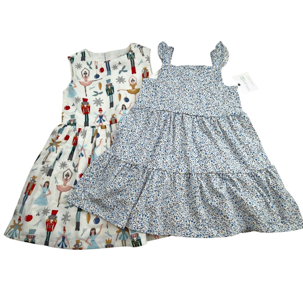 Carter's Little Planet Lot (2) Print Dresses Sz. 3T NWT Nutcracker Floral